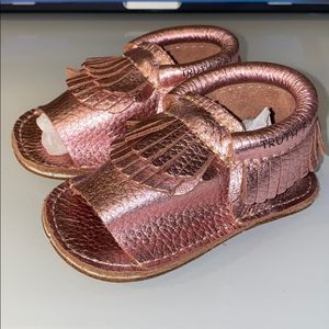 First Steps Girls Pink Moccasins Shoes